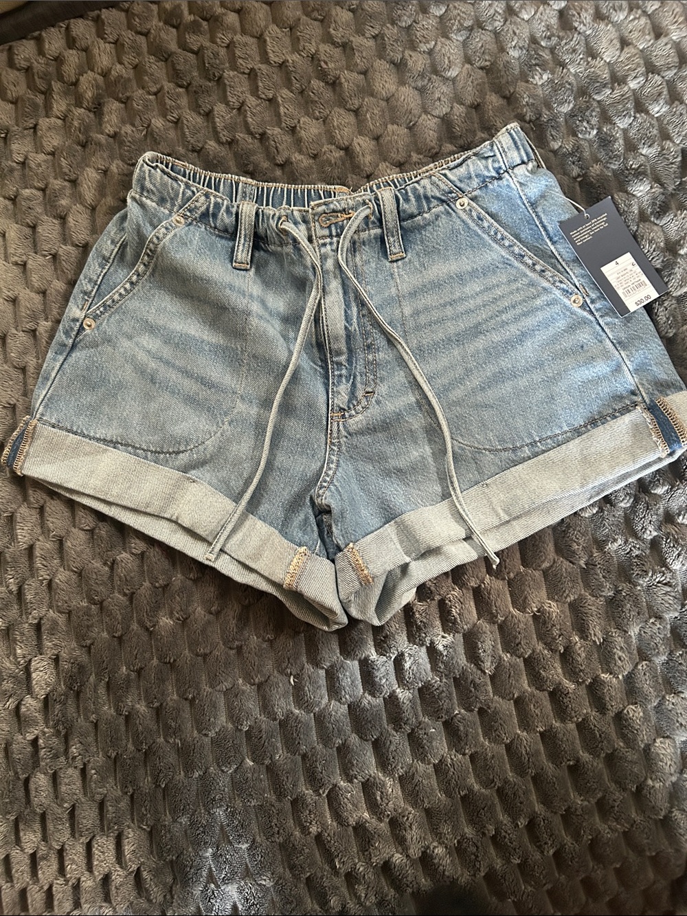 Universal Thread Light Blue Denim Drawstring Cuff Shorts
